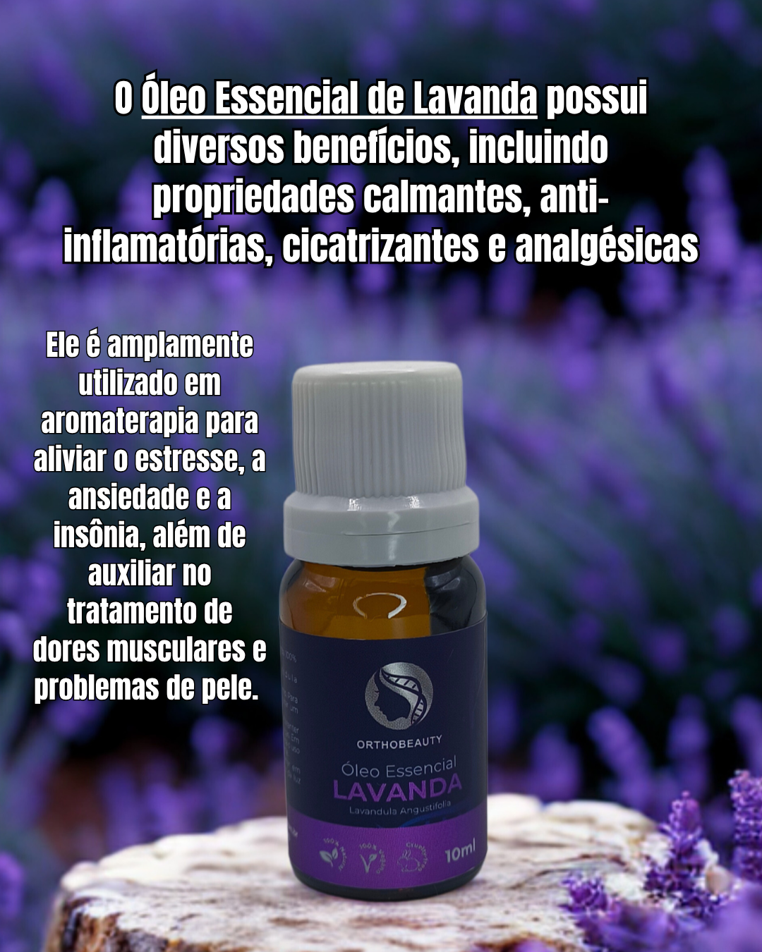 Kit 4 Óleos Essenciais (lavanda, alecrim, melaleuca e menta piperita) - 10ml cada