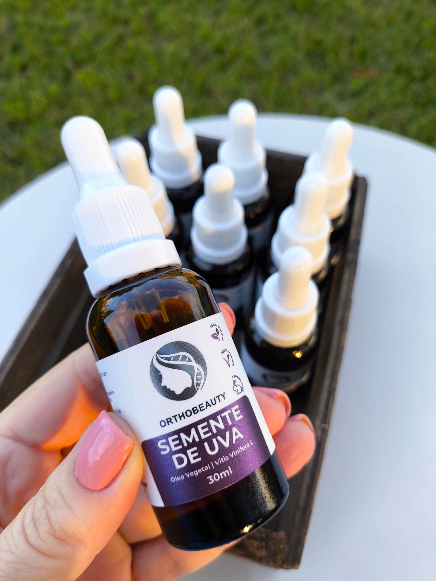 Óleo vegetal semente de uva 100% puro e vegano - 30ml
