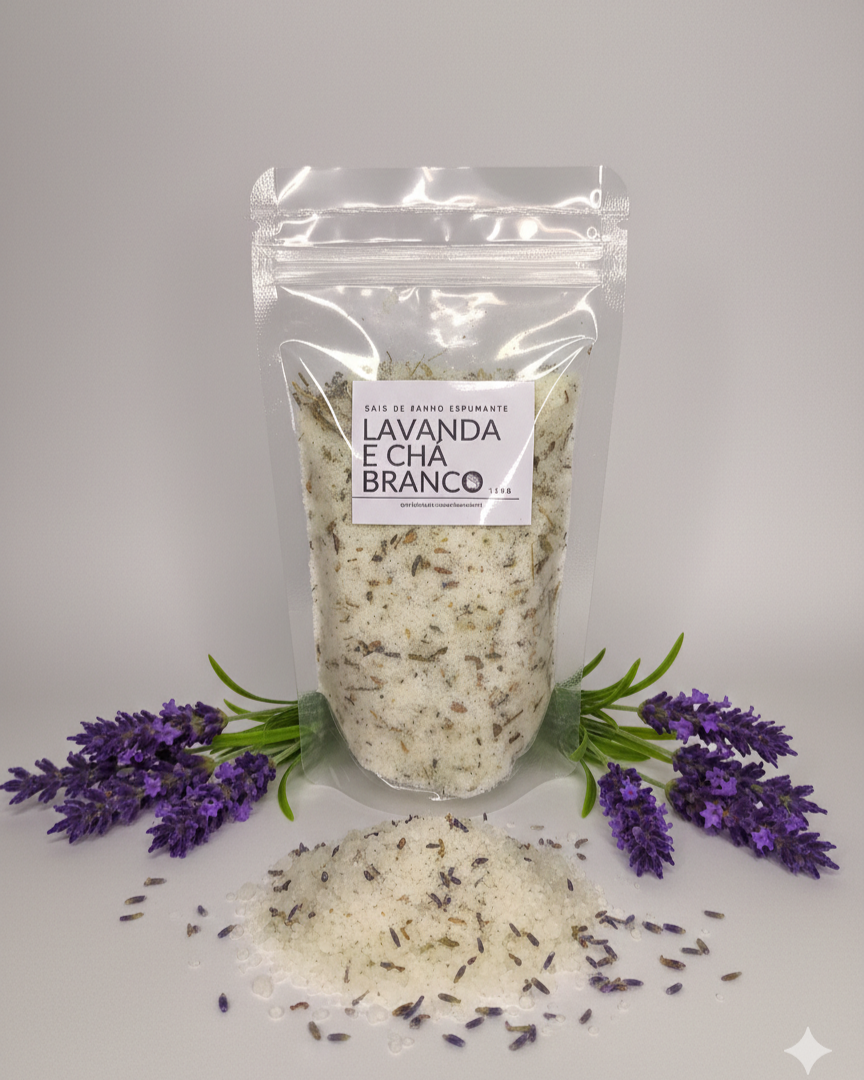Sais de banho espumante - Lavanda e Chá Branco