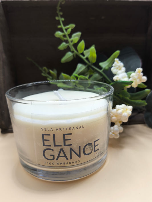 Vela aromática Elegance - aroma Figo Ambarado
