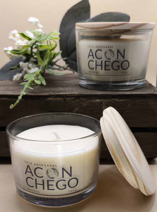Vela aromática Aconchego - aroma Bamboo