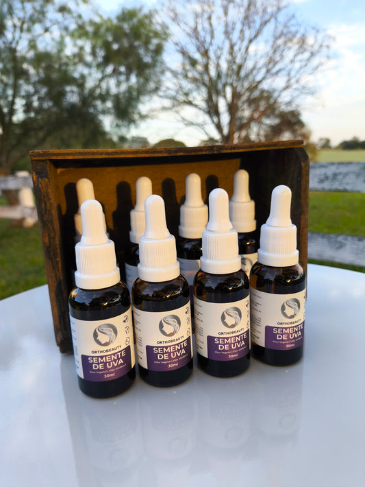 Óleo vegetal semente de uva 100% puro e vegano - 30ml