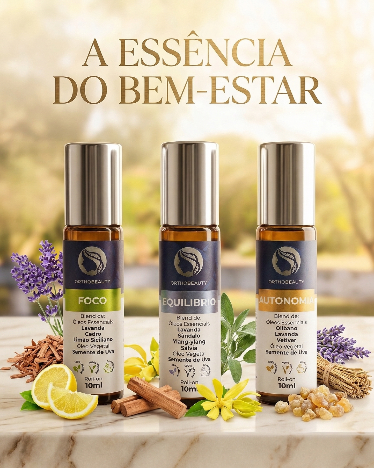 Kit 3 blends Terapêuticos rolon 10 ml