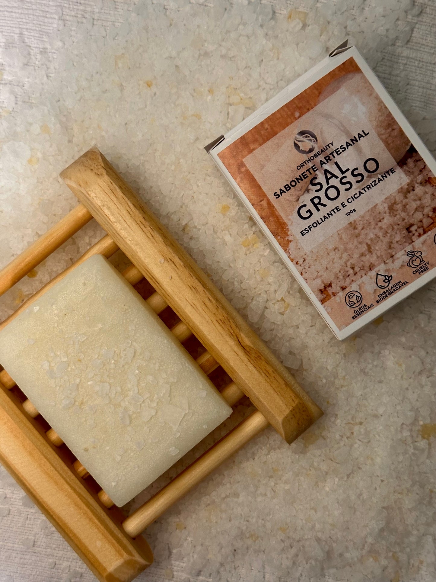 Sabonete artesanal de Sal grosso 100g