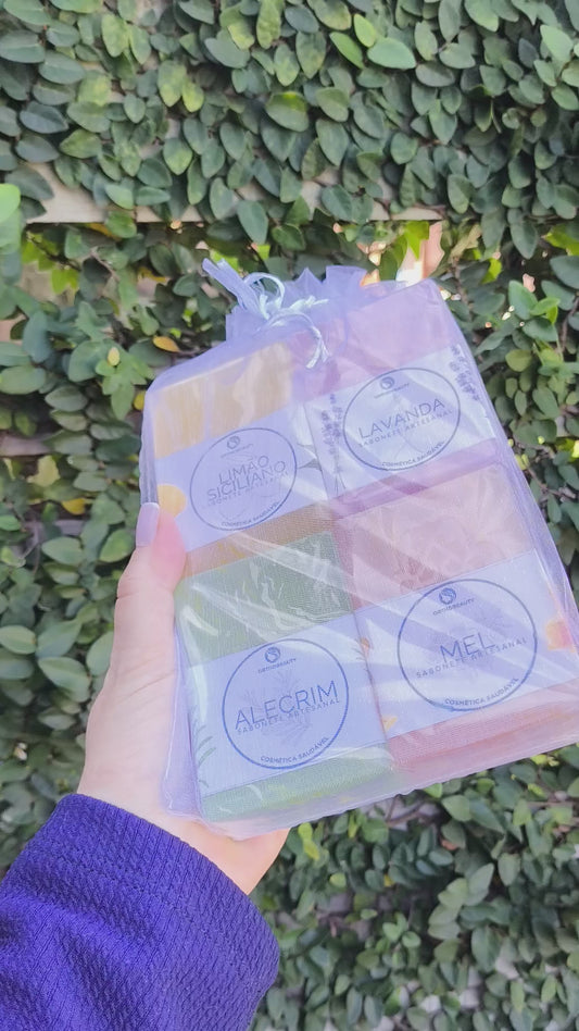 Kit 4 sabonetes artesanais com óleos essenciais